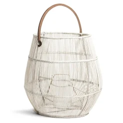 Cove Lantern White Wash Large