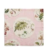 Daylesford X Colefax Quince Garden Napkin in Pink with Fern