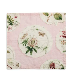Daylesford X Colefax Quince Garden Napkin in Pink with Passion Flower