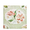 Daylesford x Colefax Quince Garden Napkin in Green With Tulips