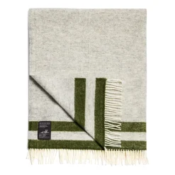 Elmstead Wool Throw Double Stripe Grey
