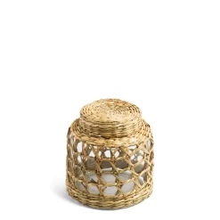 Glass Pot with Weave Small