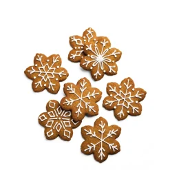 Iced Gingerbread Snowflakes
