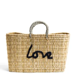 Love Rectangle Basket Bag - Navy