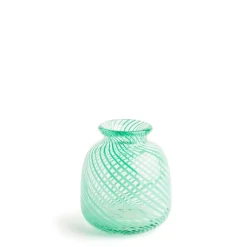 Miro Green Spiral Stripe Vase