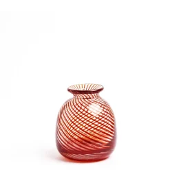 Miro Red Spiral Stripe Vase