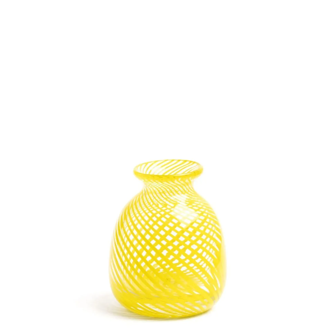 Miro Yellow Spiral Stripe Vase