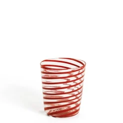 Murano Red Spiral Stripe Glass