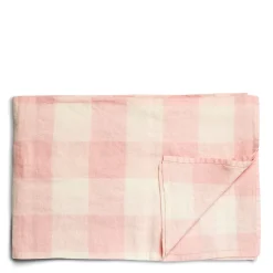 Pink & White Check Tablecloth