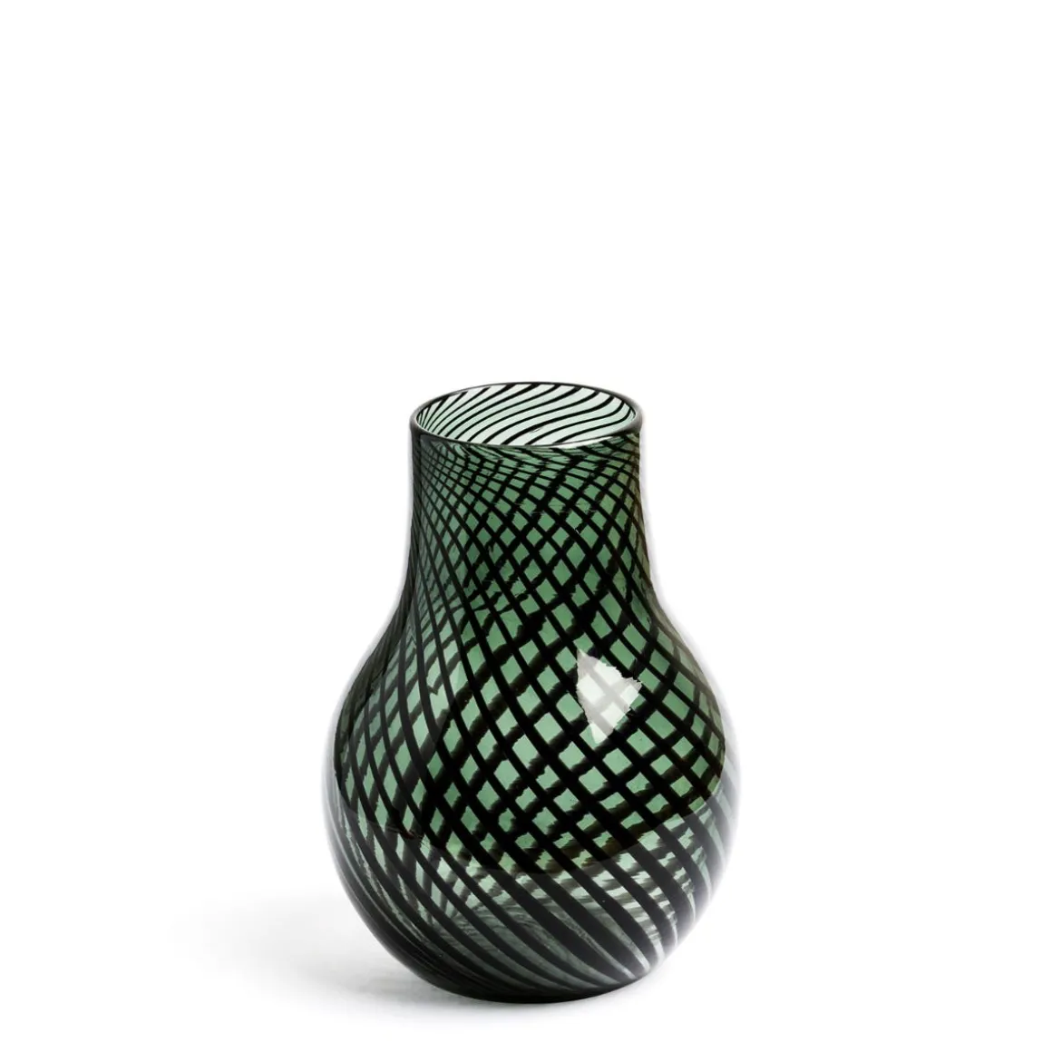 Riley Stout Green & Black Stripe Vase Small
