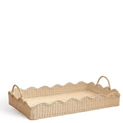 Scalloped Tray Rattan