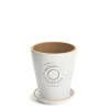 Small Lucas Planter with saucer, white