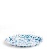 Splatter Oval Dish Blue Enamel