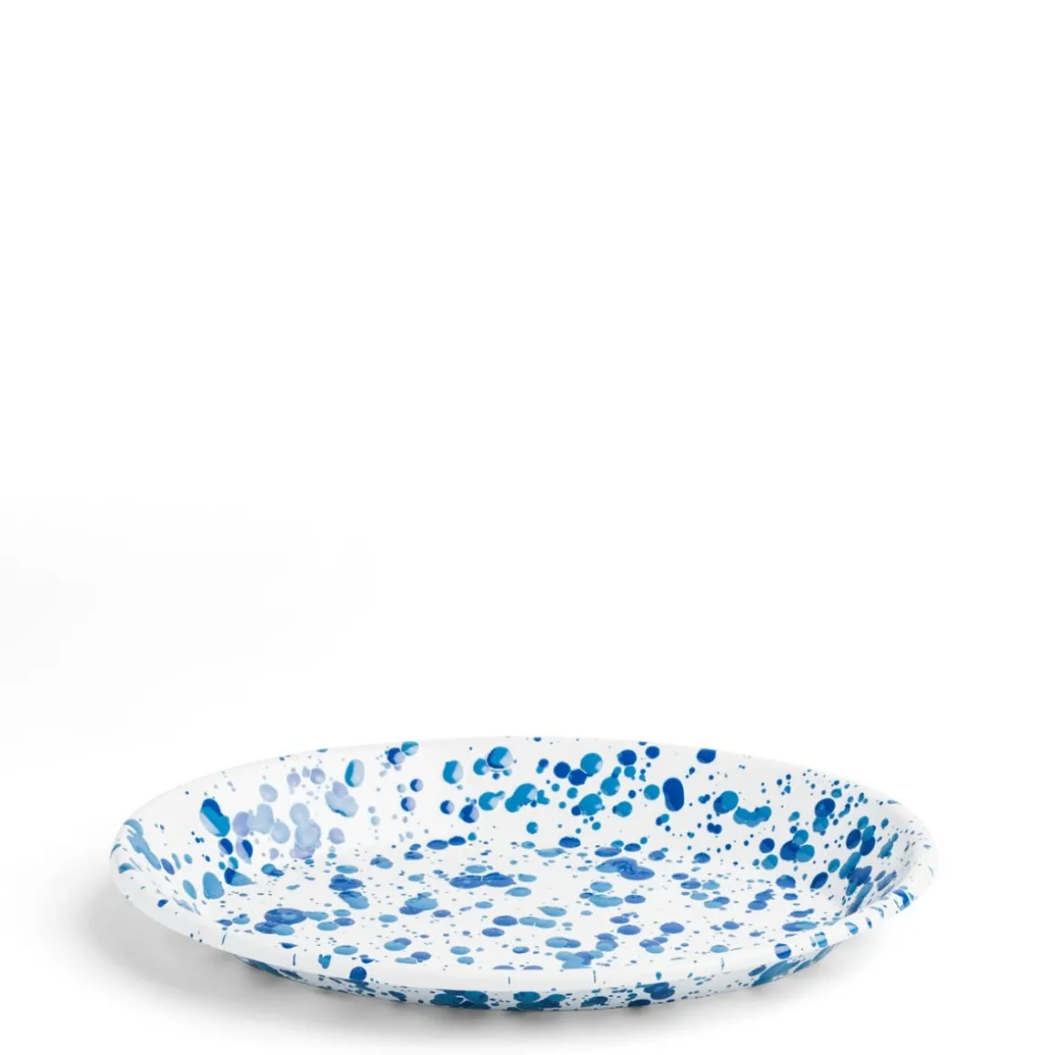 Splatter Oval Dish Blue Enamel