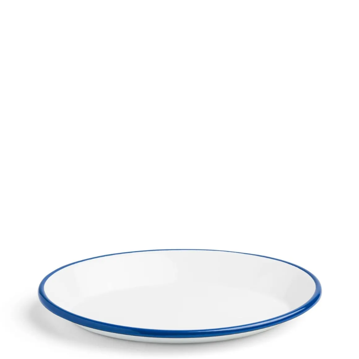 White & Blue Enamel Oval Plate