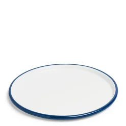 White & Blue Enamel Pizza