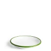 White & Green Enamel Bowl