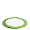 White & Green Enamel Pizza Plate 32cm