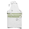 White & Green Stripe Apron