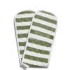 White & Green Stripe Double Oven Glove