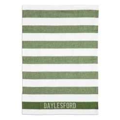 White & Green Stripe Tea Towel