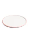 White & Pink Enamel Pizza Plate 32cm