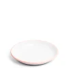 White & Pink Enamel Plate 26cm