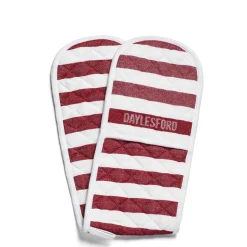 White & Red Stripe Double Oven Glove