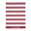 White & Red Stripe Tea Towel