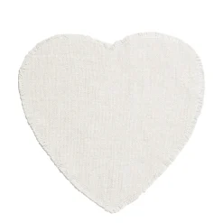 White Linen Heart Placemat