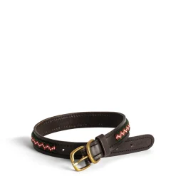 Zigzag Skinny Dog Collar Red Medium